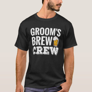Groom's Brew Crew Funny Groomsmen Bachelor Party T-Shirt