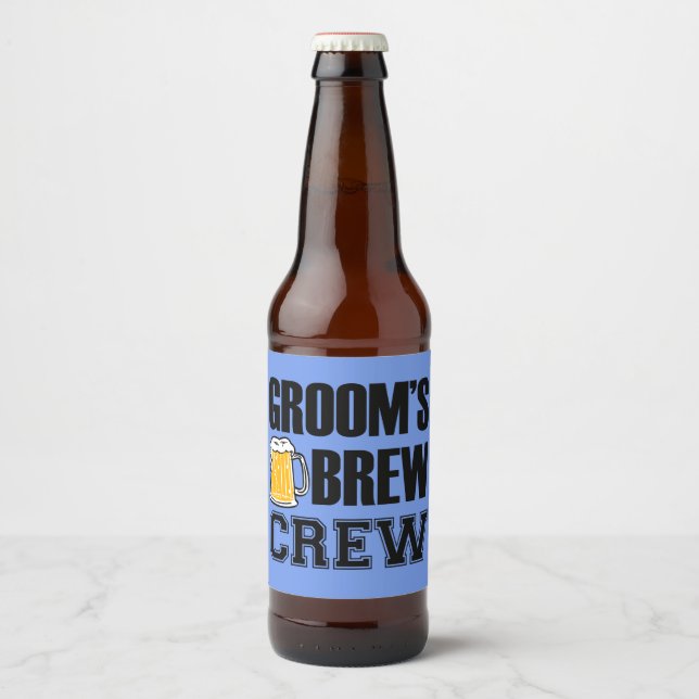 Groom's Brew Crew Groomsmen beer bottle label (Front)