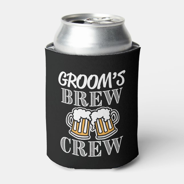 Groom's Brew Crew Groomsmen - Groomsman can beer Can Cooler (Can Front)