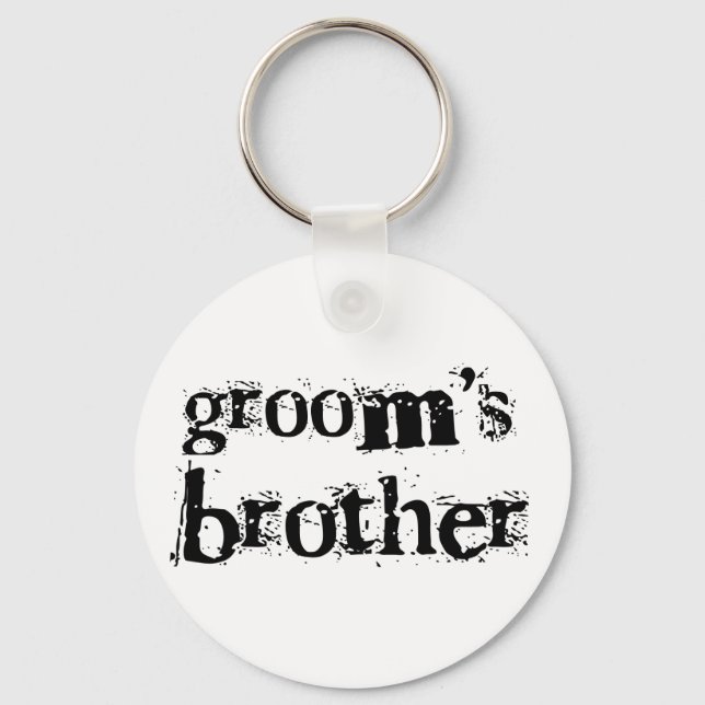 Groom's Brother Black Text Key Ring (Front)