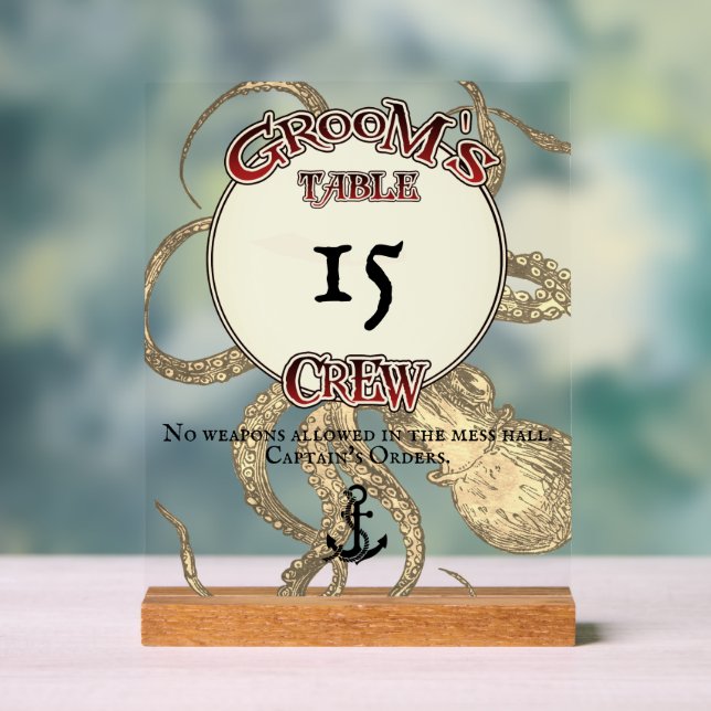 Groom's Crew  Acrylic Sign (Neutral)