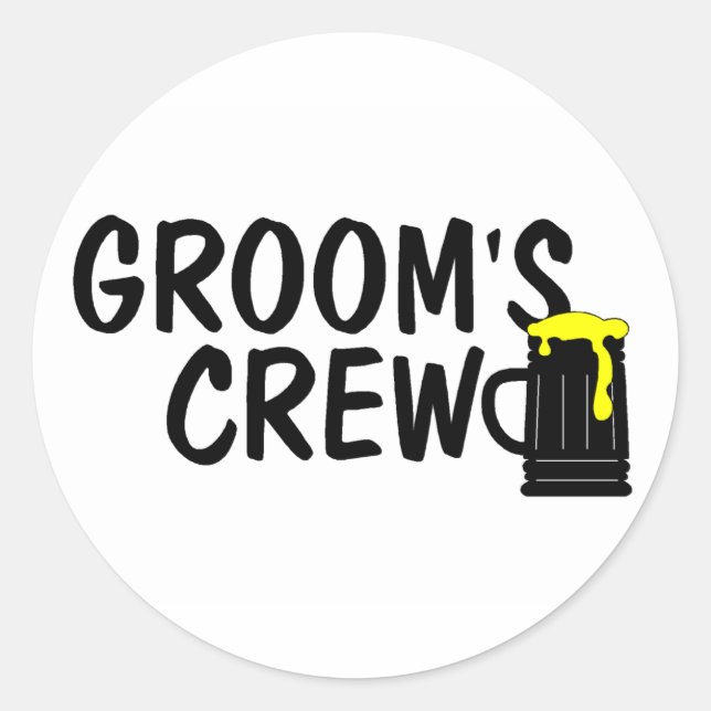 Grooms Crew (Beer) Classic Round Sticker (Front)