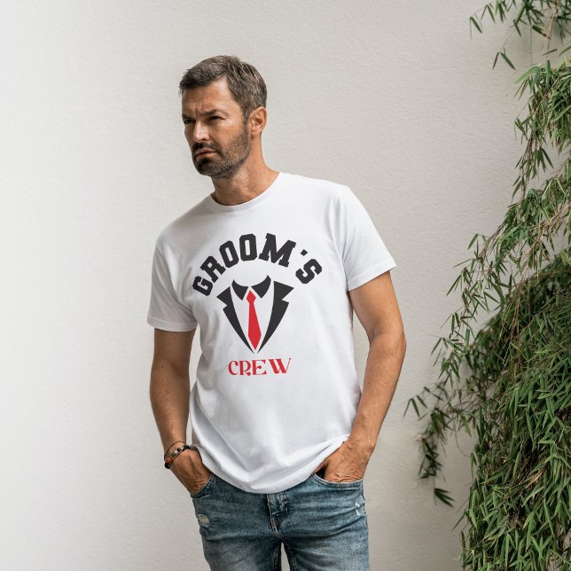 Groom's Crew Groomsman Team Bachelor Party  T-Shirt (Creator Uploaded)