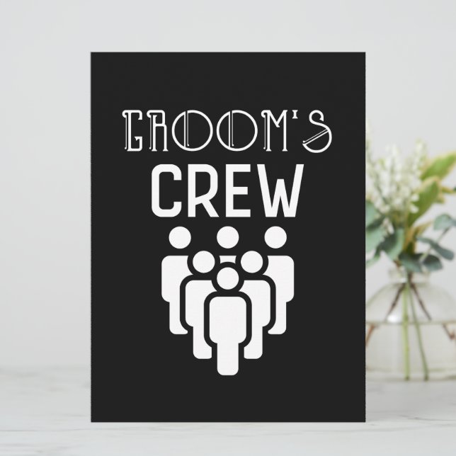 Groom's Crew Groomsmen Bachelor Party Invitation (Standing Front)
