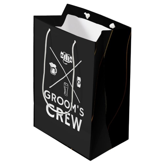 Groom's Crew Groomsmen Bachelor Party  Medium Gift Bag (Front Angled)