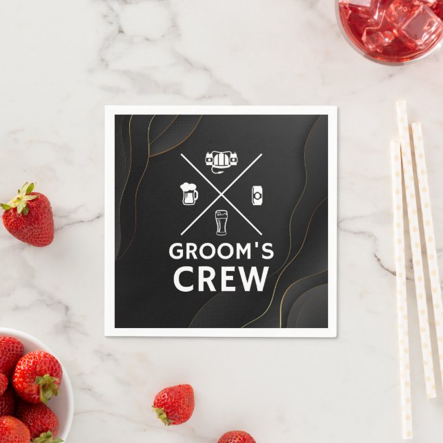 Groom's Crew Groomsmen Bachelor Party Napkin (Insitu)