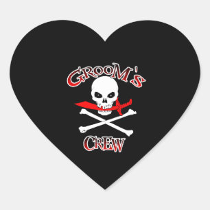 Groom's Crew Heart Sticker