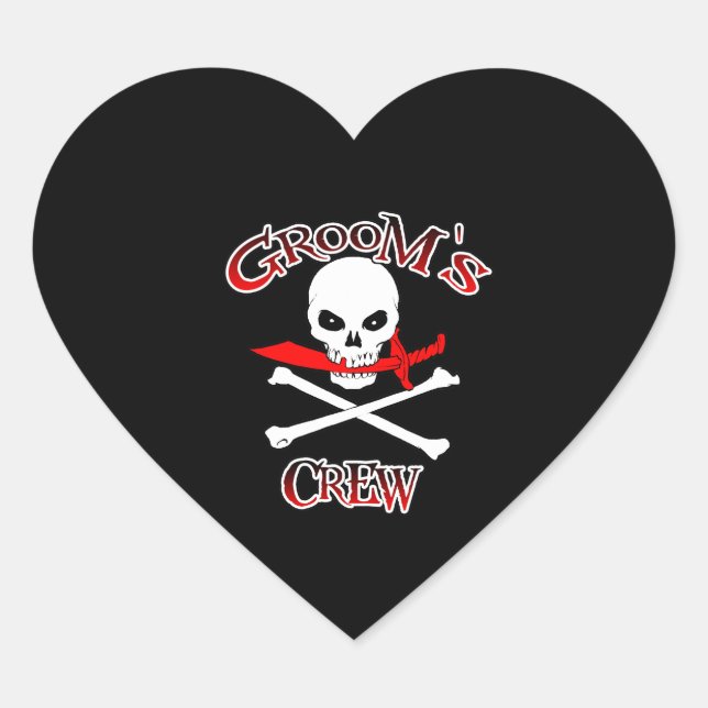 Groom's Crew Heart Sticker (Front)
