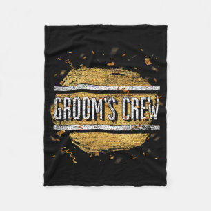 Grooms Crew Matching Groomsmen Men Funny Bachelor  Fleece Blanket