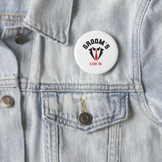 Groom's Crew - Modern Groomsmen Bachelor Party  6 Cm Round Badge (In Situ)