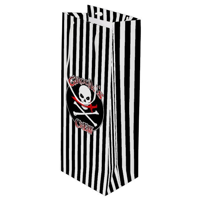 Groom's Crew Wine Gift Bag (Front Angled)
