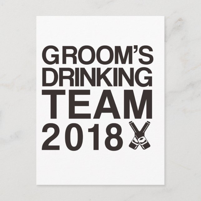 Groom's drinking team 2018 postcard (Front)