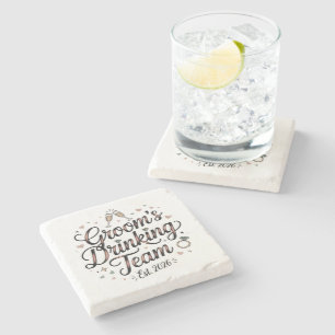 Grooms Drinking Team Stone Coaster