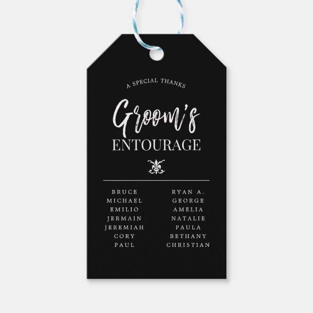 Groom's Entourage | Groomsmen Gift Tags (Front)