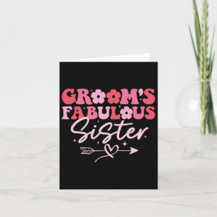 Groom's Fabulous Sister Groovy Sister Of The Groom Card