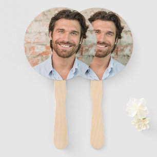 Groom's Face on a Stick Bachelorette Party Hand Fan