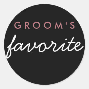 Groom's Favourite Sticker Wedding Rose Gold Black