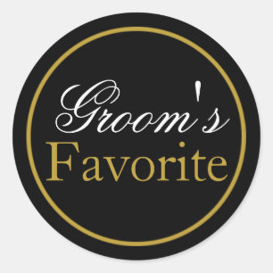 Groom's Favourite Wedding Sticker Blush Black Gold
