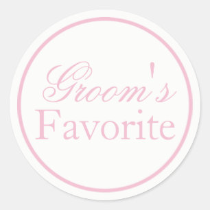 "Groom's Favourite" Wedding Sticker Blush Pink