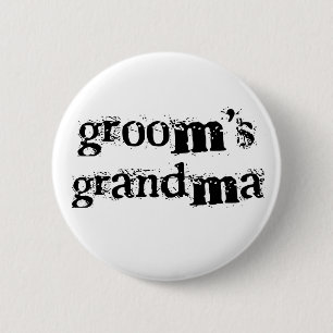 Groom's Grandma Black Text 6 Cm Round Badge