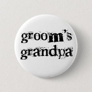 Groom's Grandpa Black Text 6 Cm Round Badge