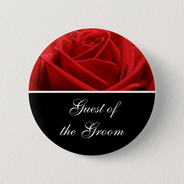 Groom's Guest Wedding Reception Identification 6 Cm Round Badge (Front)