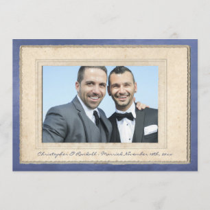 Grooms Husbands Union Gay Wedding Annoucement Invitation