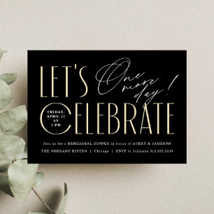Grooms Modern Typography Rehearsal Dinner Invitation