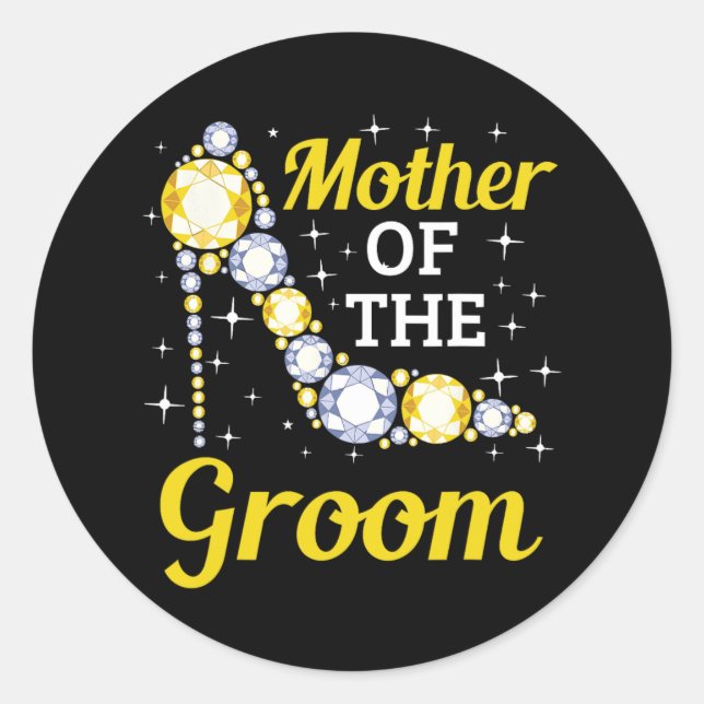 Grooms Mum Marriage Bridal Shower Mother Of The Gr Classic Round Sticker (Front)