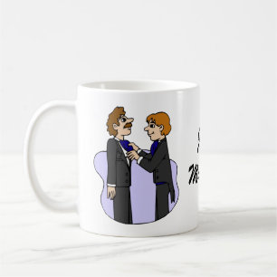 Grooms preparing for wedding coffee mug