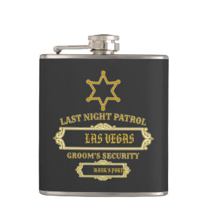 Groom's Security Last Night Patrol Hip Flask