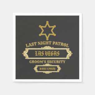 Groom's Security Last Night Patrol Napkin