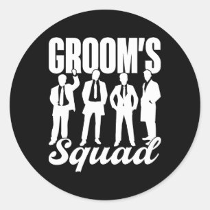 Groom's Squad Team Bride Groom Party Bachelor Classic Round Sticker