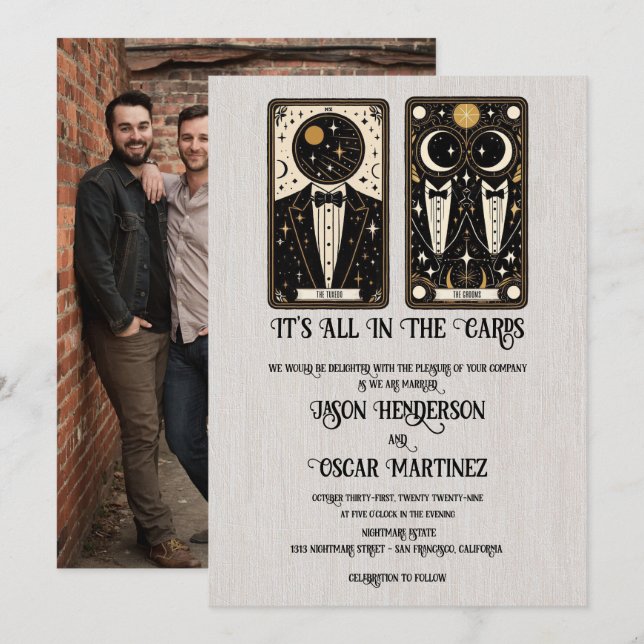 Grooms Wedding Tarot Invitation (Front/Back)