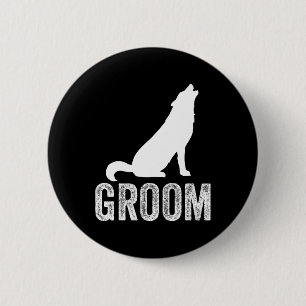 Grooms Wolf Bachelor Wedding Groomsmen Team Party 6 Cm Round Badge