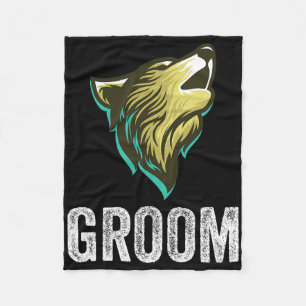 Grooms Wolf Bachelor Wedding Groomsmen Team Party  Fleece Blanket