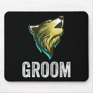 Grooms Wolf Bachelor Wedding Groomsmen Team Party Mouse Mat