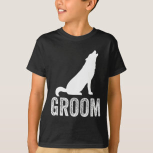 Grooms Wolf Bachelor Wedding Groomsmen Team Party T-Shirt