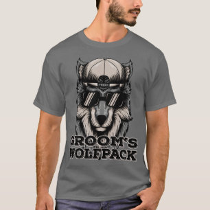 Grooms Wolfpack Groomsmen Squad Bachelor Party Fun T-Shirt