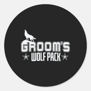 Groom's Wolfpack Men Bachelor Party Classic Round Sticker