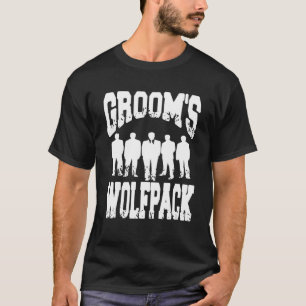 Groom's Wolfpack Retro  Bachelor Party  Present T-Shirt
