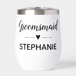 Groomsmaid Black Handwriting Script Wedding