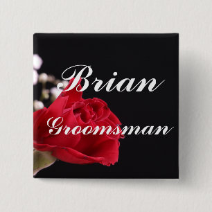 Groomsman 15 Cm Square Badge