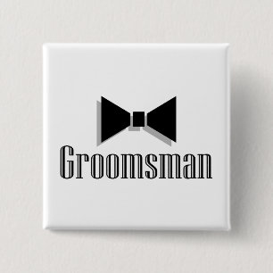 Groomsman 15 Cm Square Badge