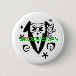 Groomsman 6 Cm Round Badge