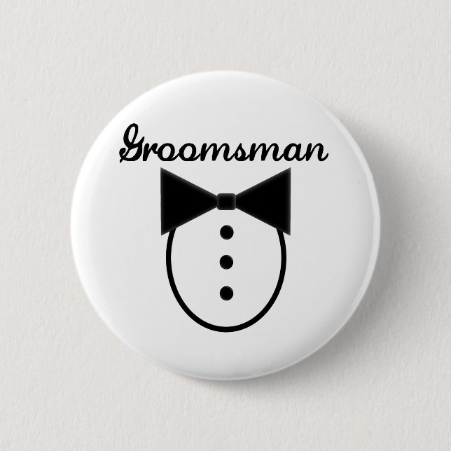 Groomsman 6 Cm Round Badge (Front)
