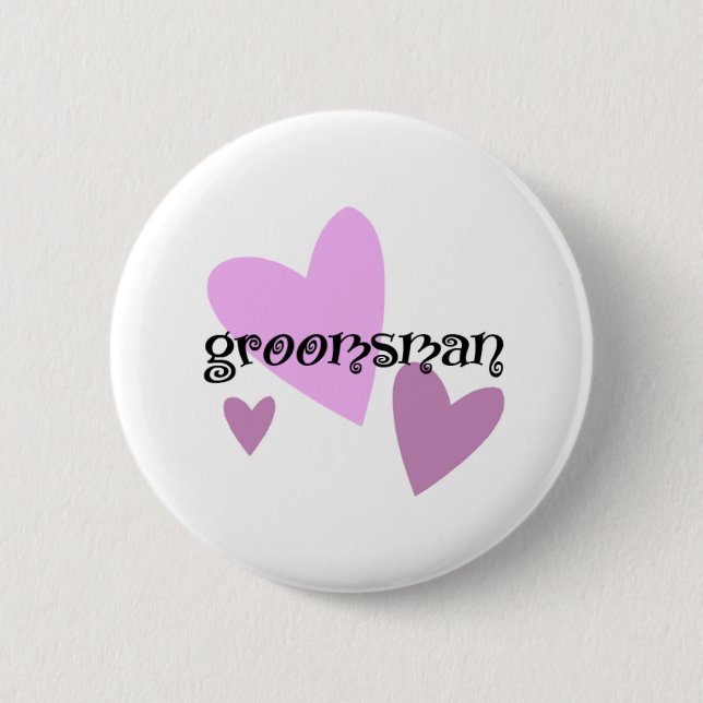 Groomsman 6 Cm Round Badge (Front)