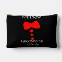 groomsman add name year black bow shirt tie tuxedo
