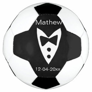 groomsman add name year black bow shirt tie tuxedo football
