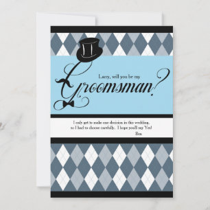 Groomsman Argyle Request Card